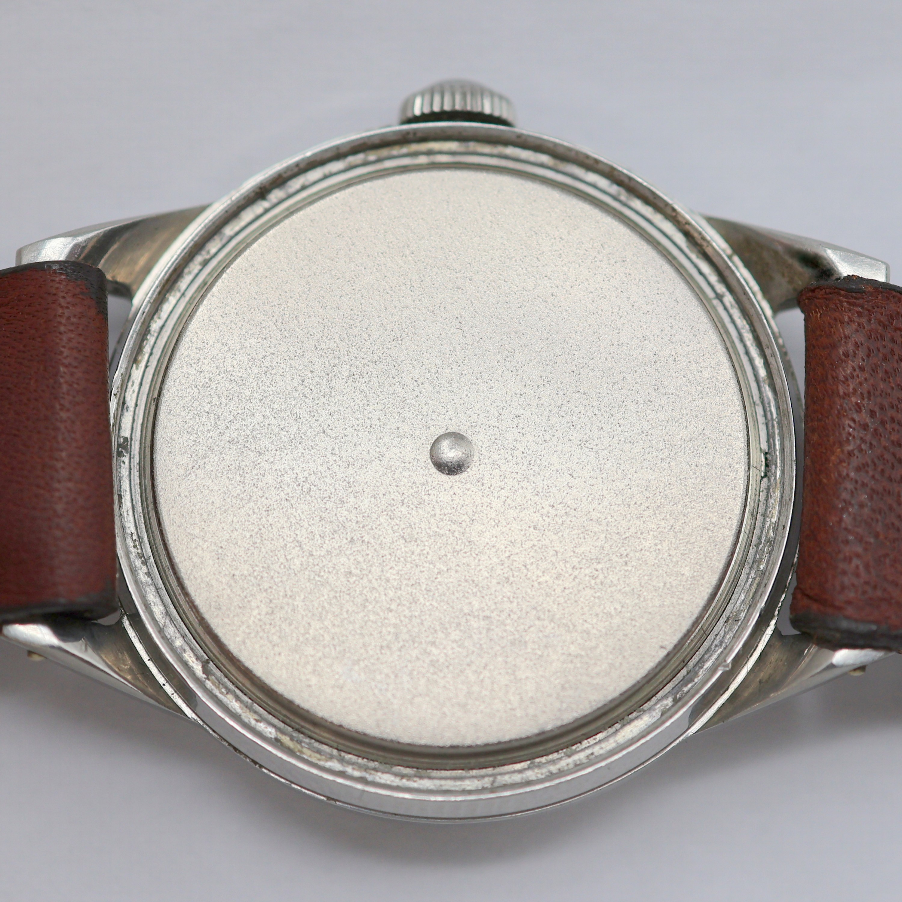 Detail g: MOVADO Sport Herrenarmbanduhr in Stahl Referenz 18126, Schweiz um 1950, Handaufzug, verschr. F. BORGEL Geh., orig. Krone, silb. Zifferbl. m. arab. ...
