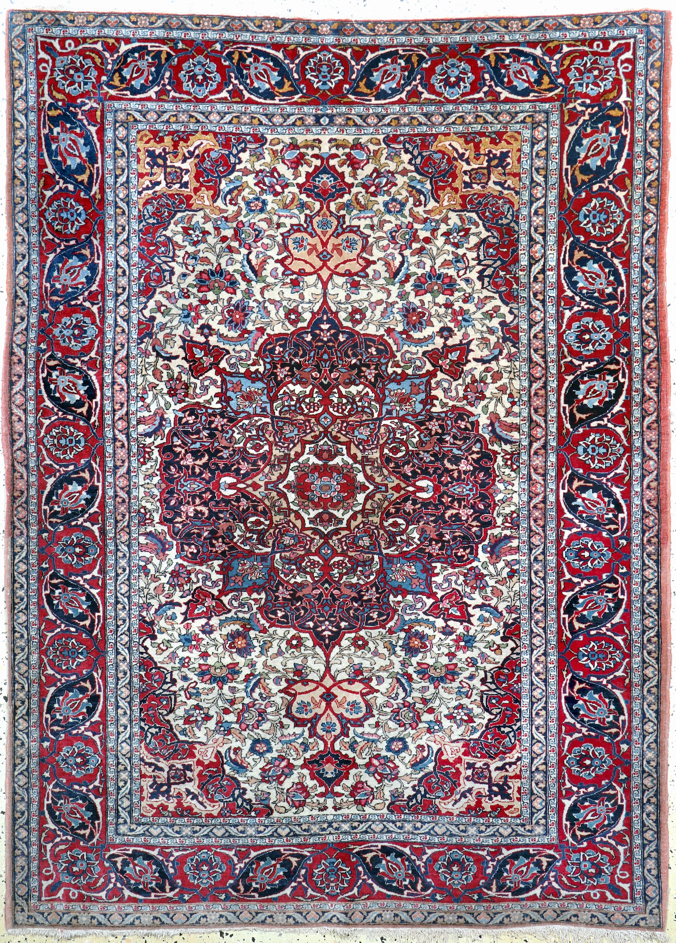 Esfahan"Ahmad"antik fein, Persien, um 1900,Wolle auf Baumwolle, ca. 195 x 145 cm, EHZ: 2