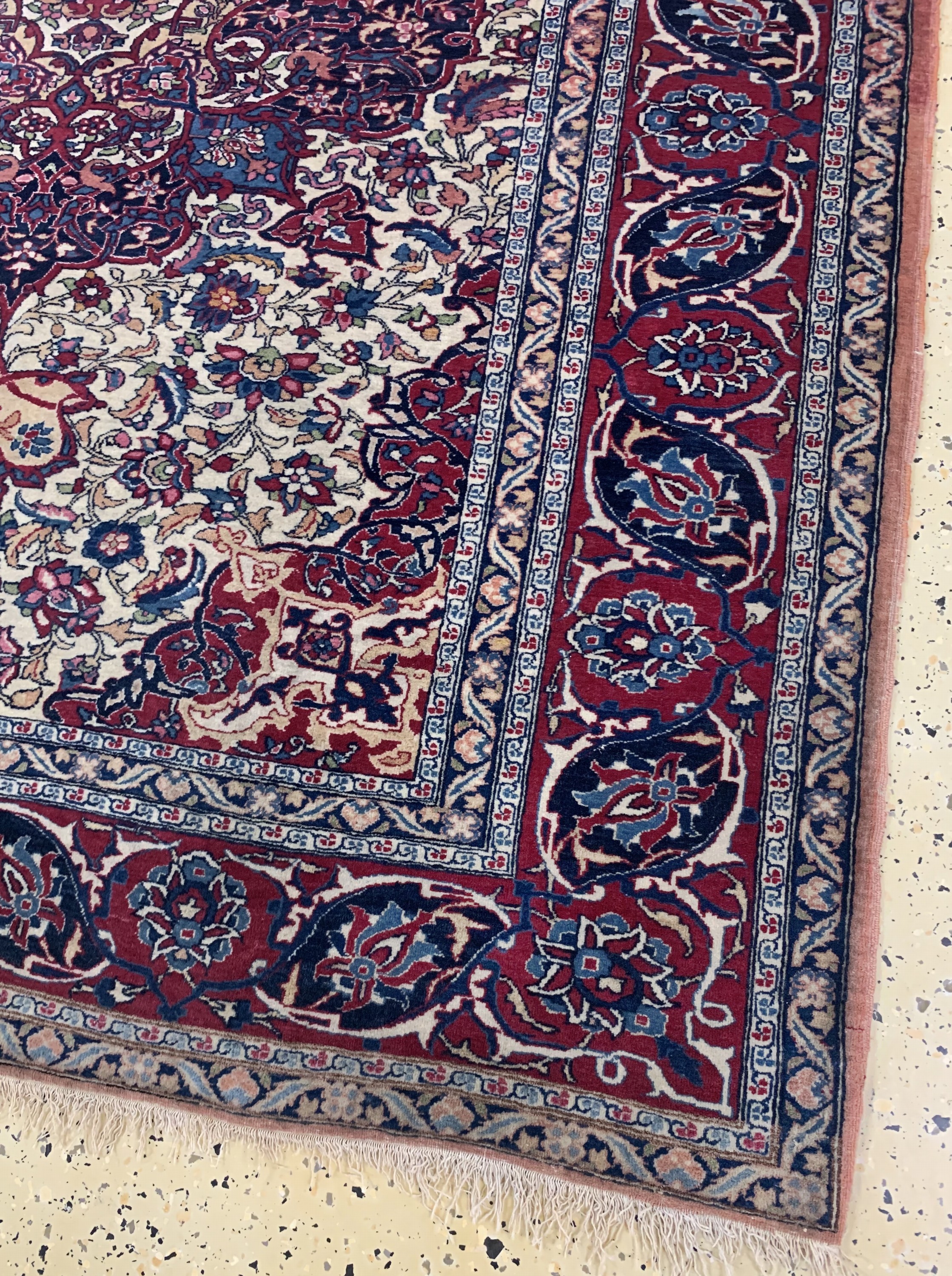 Detail a: Esfahan"Ahmad"antik fein, Persien, um 1900,Wolle auf Baumwolle, ca. 195 x 145 cm, EHZ: 2
