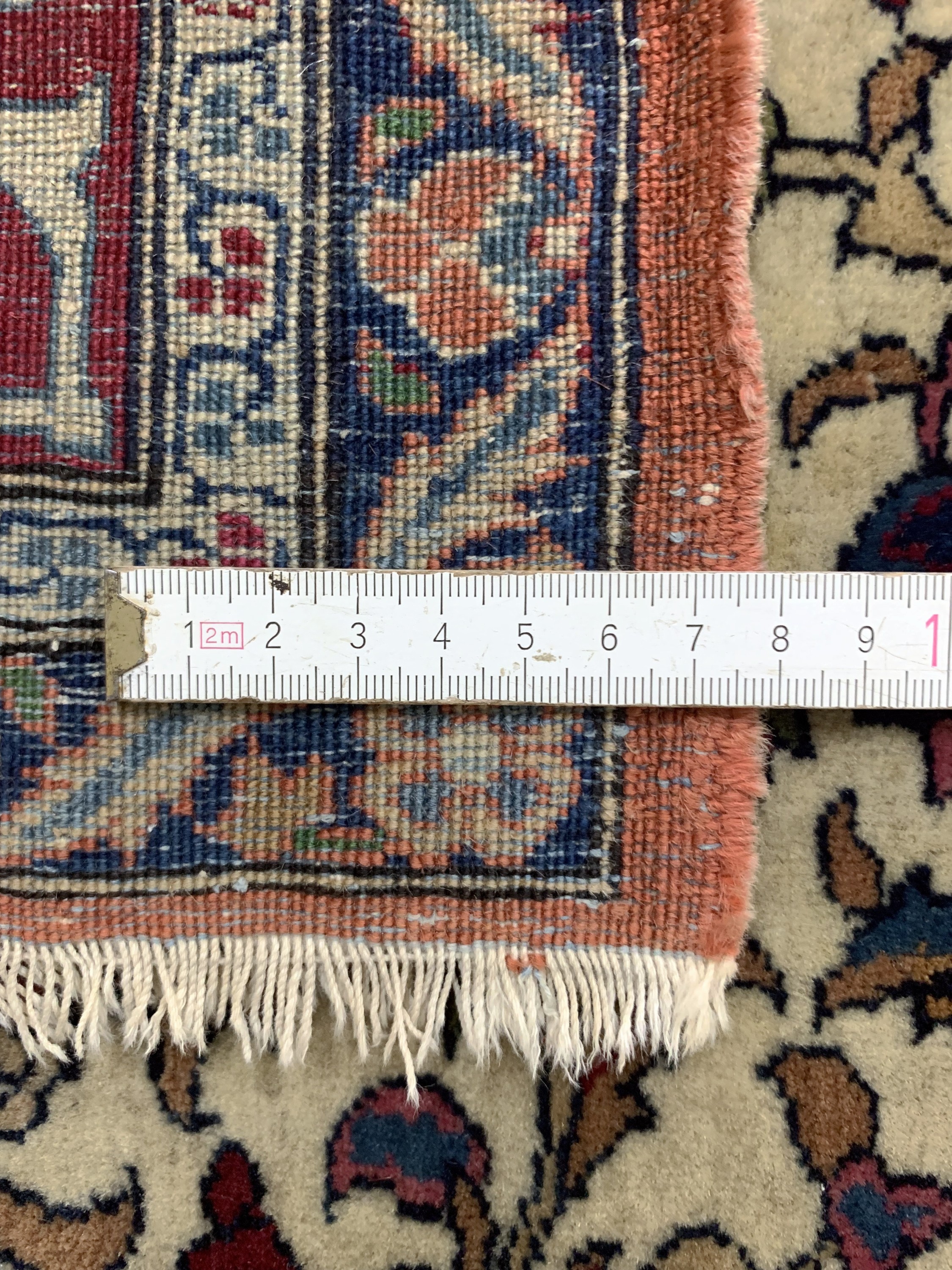 Detail h: Esfahan"Ahmad"antik fein, Persien, um 1900,Wolle auf Baumwolle, ca. 195 x 145 cm, EHZ: 2
