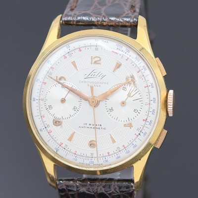 26987017a - SULLY Chronographe Suisse vergoldeter Armbandchronograph, Schweiz um 1945, Handaufzug, ...