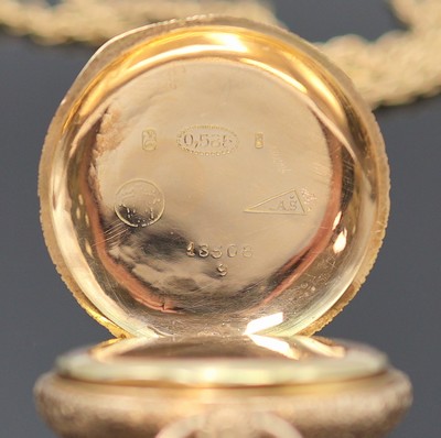 26987037d - Kleine Damensavonette in GG 585/000, Schweiz um 1910, grav. 3-Deckel Goldgeh. dell., ...