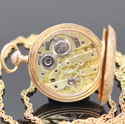 26987037e - Kleine Damensavonette in GG 585/000, Schweiz um 1910, grav. 3-Deckel Goldgeh. dell., ...