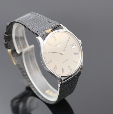 26987038b - LONGINES elegante Armbanduhr in Stahl Referenz 4184, Schweiz um 1980, Automatik, 2-tlg. ...