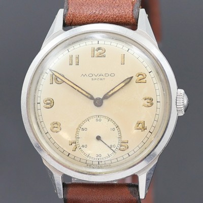 26987051a - MOVADO Sport Herrenarmbanduhr in Stahl Referenz 18126, Schweiz um 1950, Handaufzug, ...
