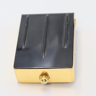 26987084d - JAEGER 2-Tage Reisewecker, Schweiz um 1950, Messinggeh. schwarz lack. berieb., z. T. ...