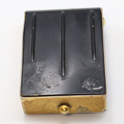 26987087e - JAEGER 2-Tage Reisewecker, Schweiz um 1940, schwarz lack. Metallgeh. berieb., ...