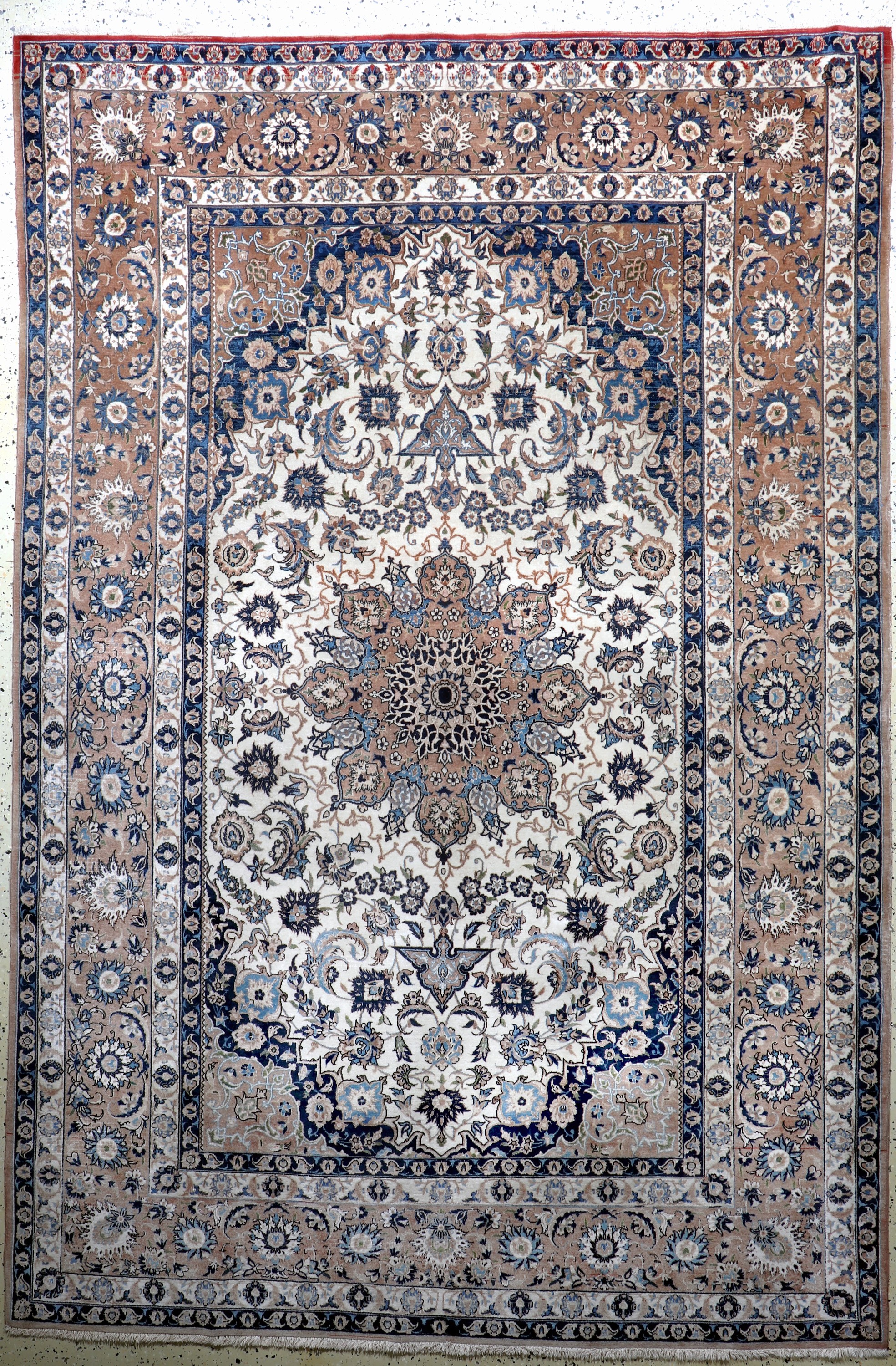 Esfahan alt, Persien, Mitte 20.Jhd, Wolle auf Baumwolle, ca. 310 x 208 cm, verblasst, EHZ: 2