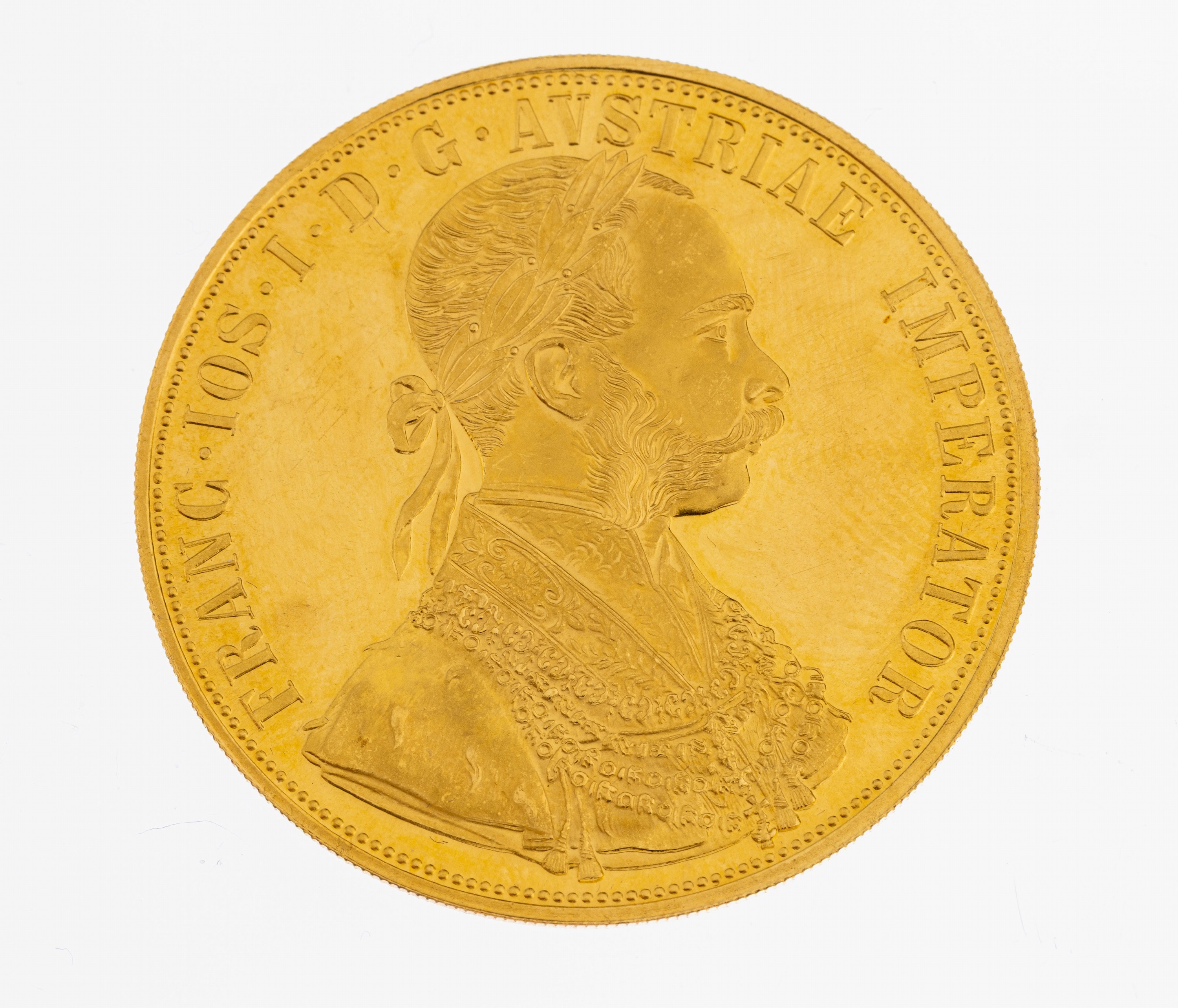 Goldmünze 4 Dukaten, Österreich-Ungarn 1915, offizielle Nachprägung, Franz Joseph I.
