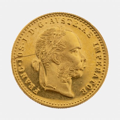 Image Gold coin, 1 ducat , Austria-Hungary 1915, Franz Joseph I., official restrike