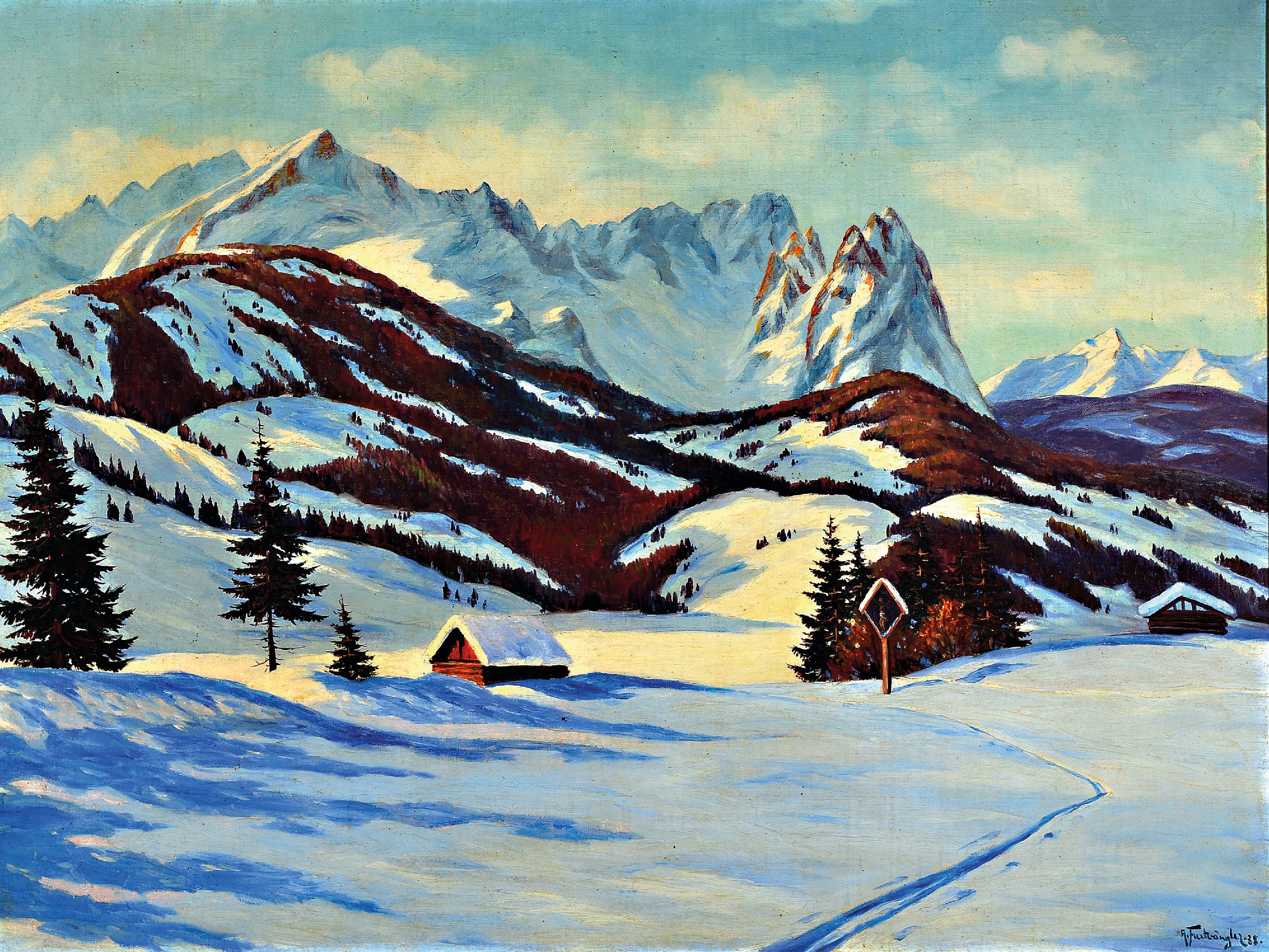 Image 26987269 - Albert Furtwängler, 1902-1984 Freiburg im Breisgau, Winterlandschaft, Zugspitze und ...