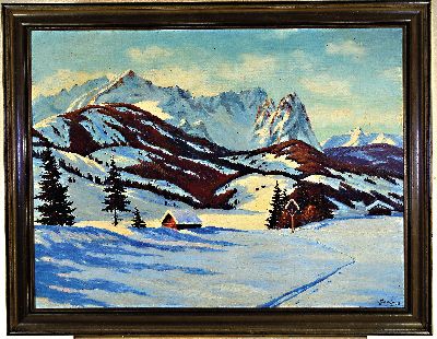 26987269k - Albert Furtwängler, 1902-1984 Freiburg im Breisgau, Winterlandschaft, Zugspitze und ...