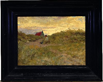 26987365k - Friedrich Schwinge, 1852 - 1913 Hamburg, Fischer auf Schiermonnikoog in den Dünen, um ...