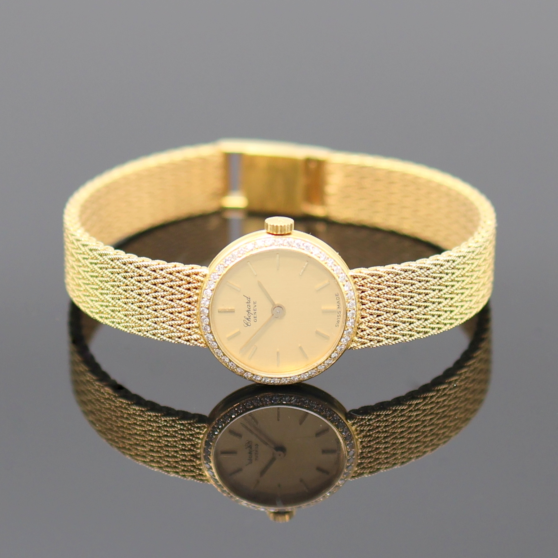 Image 26987459 - CHOPARD Damenarmbanduhr in GG 750/000 mit Diamanten Referenz 4046, Schweiz um 1975, ...