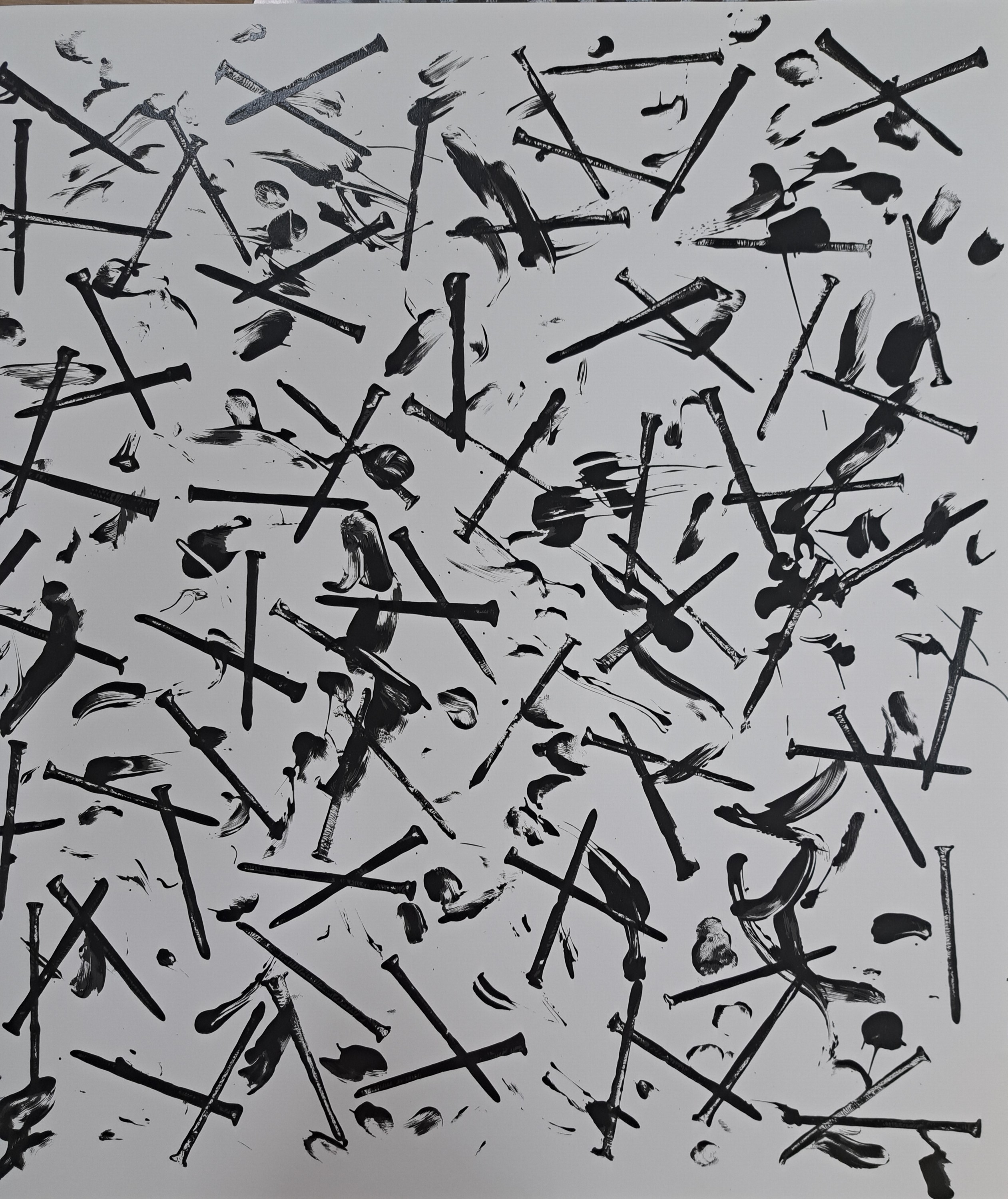 Detail d: Günther Uecker, 1930 Kuhlen-Wendorf-2025 Düsseldorf, Serigraphie, "Verletzungen" 1998, Ed. 17/70, handsigniert und datiert, Blatt 79x60 ...