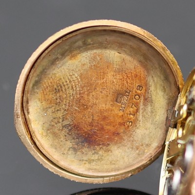 26987434d - Kleine Damensavonette in RG 585/000, Schweiz um 1900, floral verziertes u. reich grav. ...