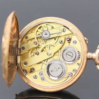 26987434e - Kleine Damensavonette in RG 585/000, Schweiz um 1900, floral verziertes u. reich grav. ...