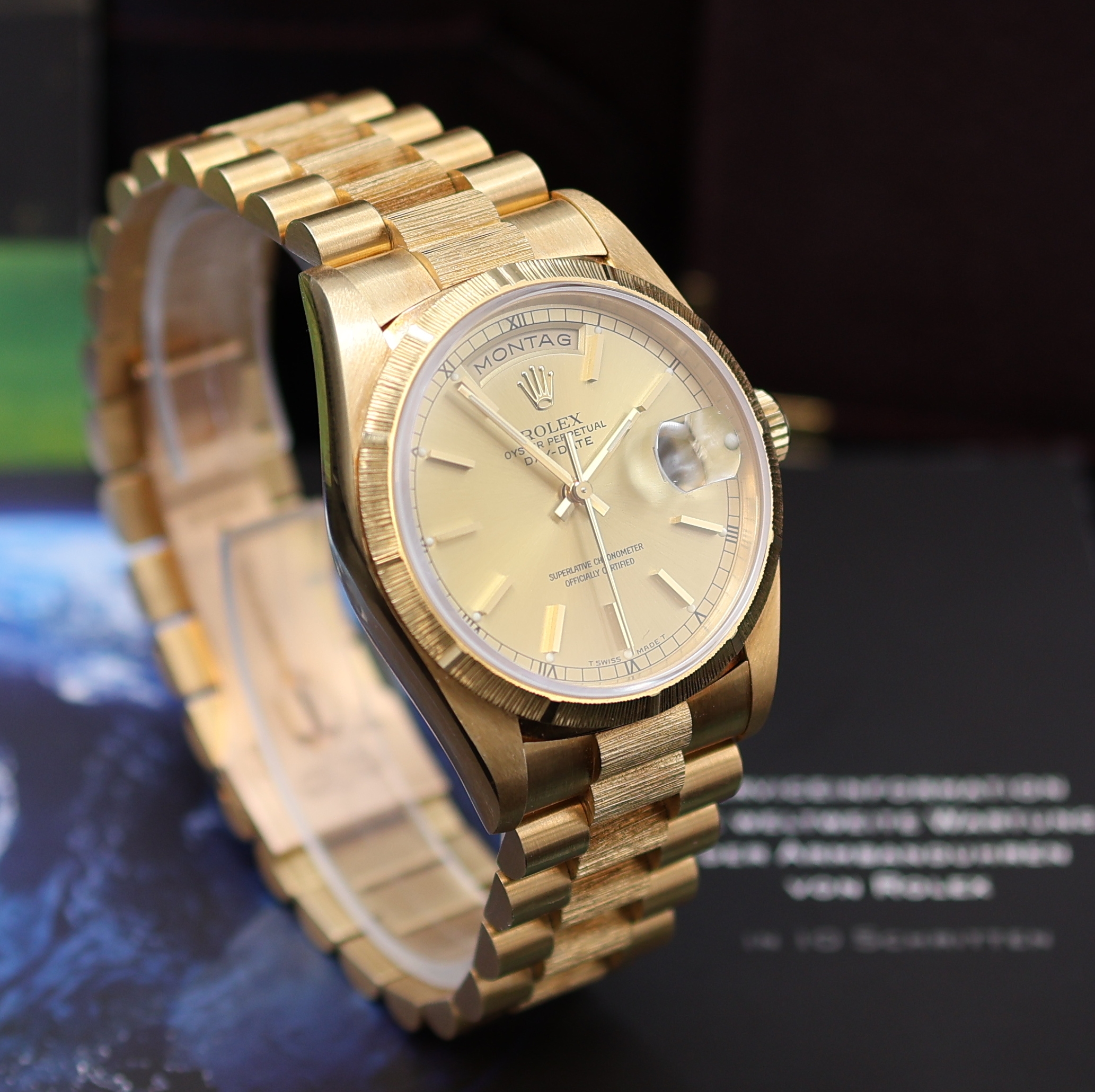 Detail c: ROLEX selten gut erhaltene Oyster Perpetual Day-Date Herrenarmbanduhr in GG 750/000 Referenz 18248, Schweiz verk. lt. beil. Zertifikat 03/1995, ...