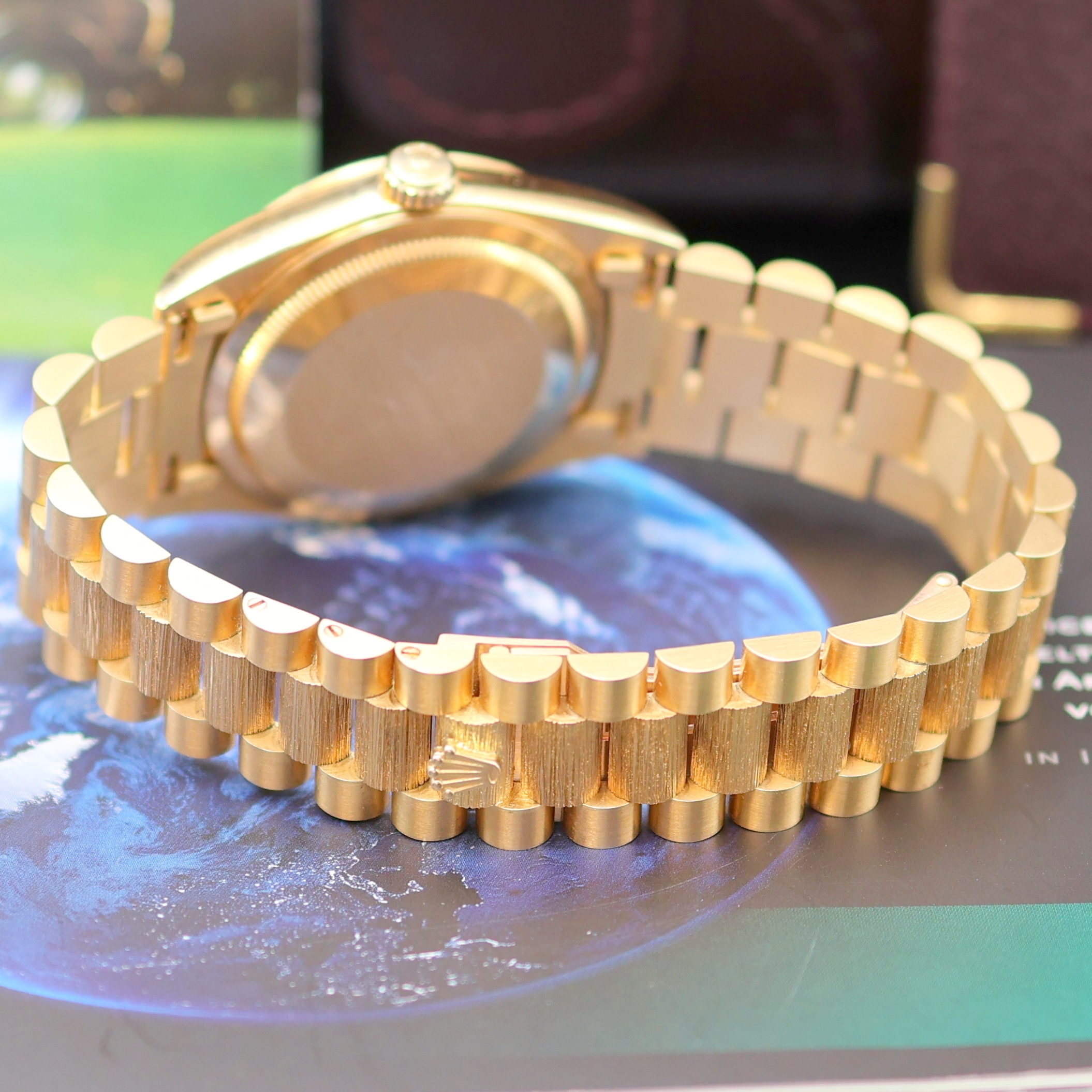 Detail d: ROLEX selten gut erhaltene Oyster Perpetual Day-Date Herrenarmbanduhr in GG 750/000 Referenz 18248, Schweiz verk. lt. beil. Zertifikat 03/1995, ...