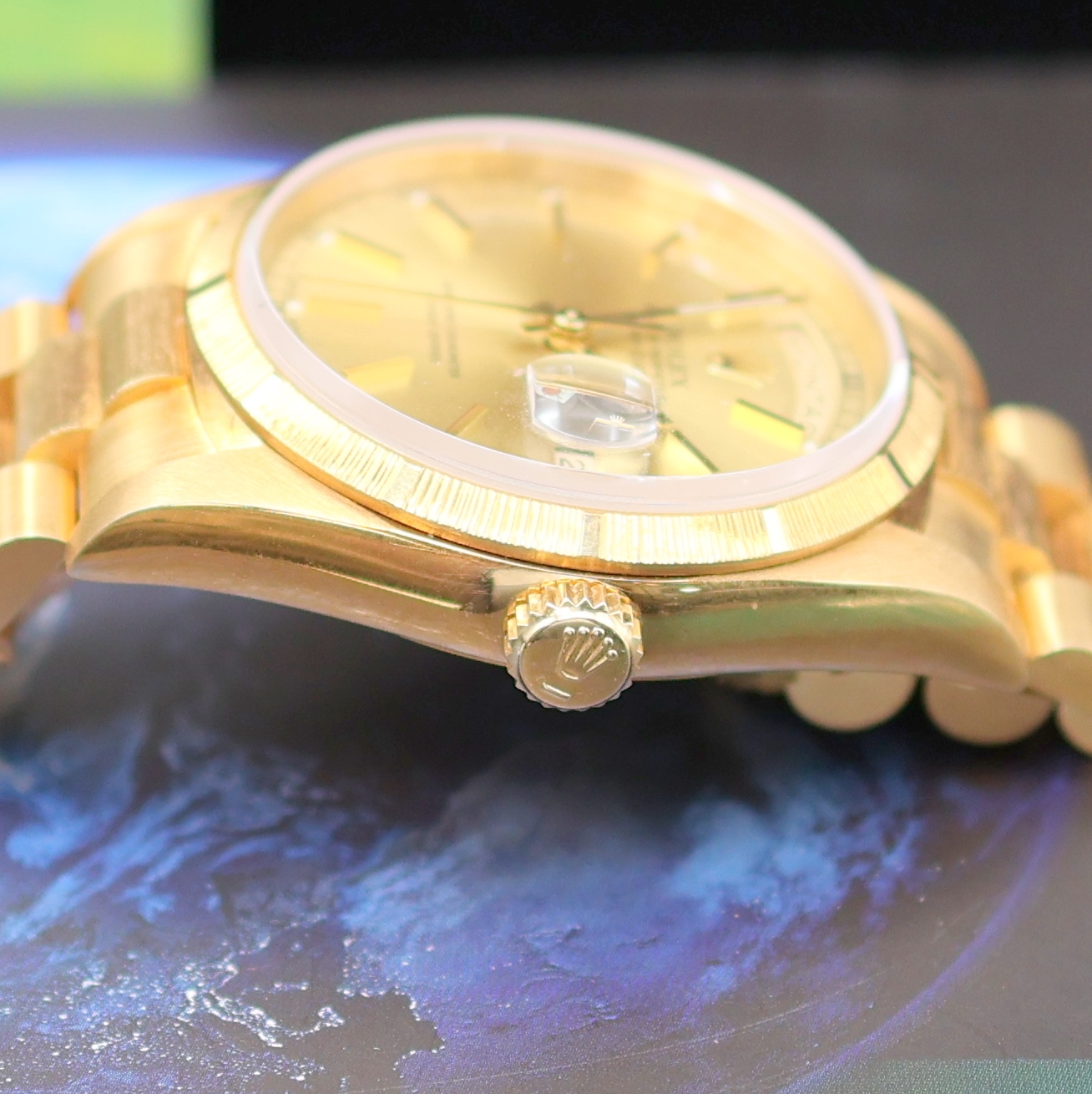 Detail f: ROLEX selten gut erhaltene Oyster Perpetual Day-Date Herrenarmbanduhr in GG 750/000 Referenz 18248, Schweiz verk. lt. beil. Zertifikat 03/1995, ...