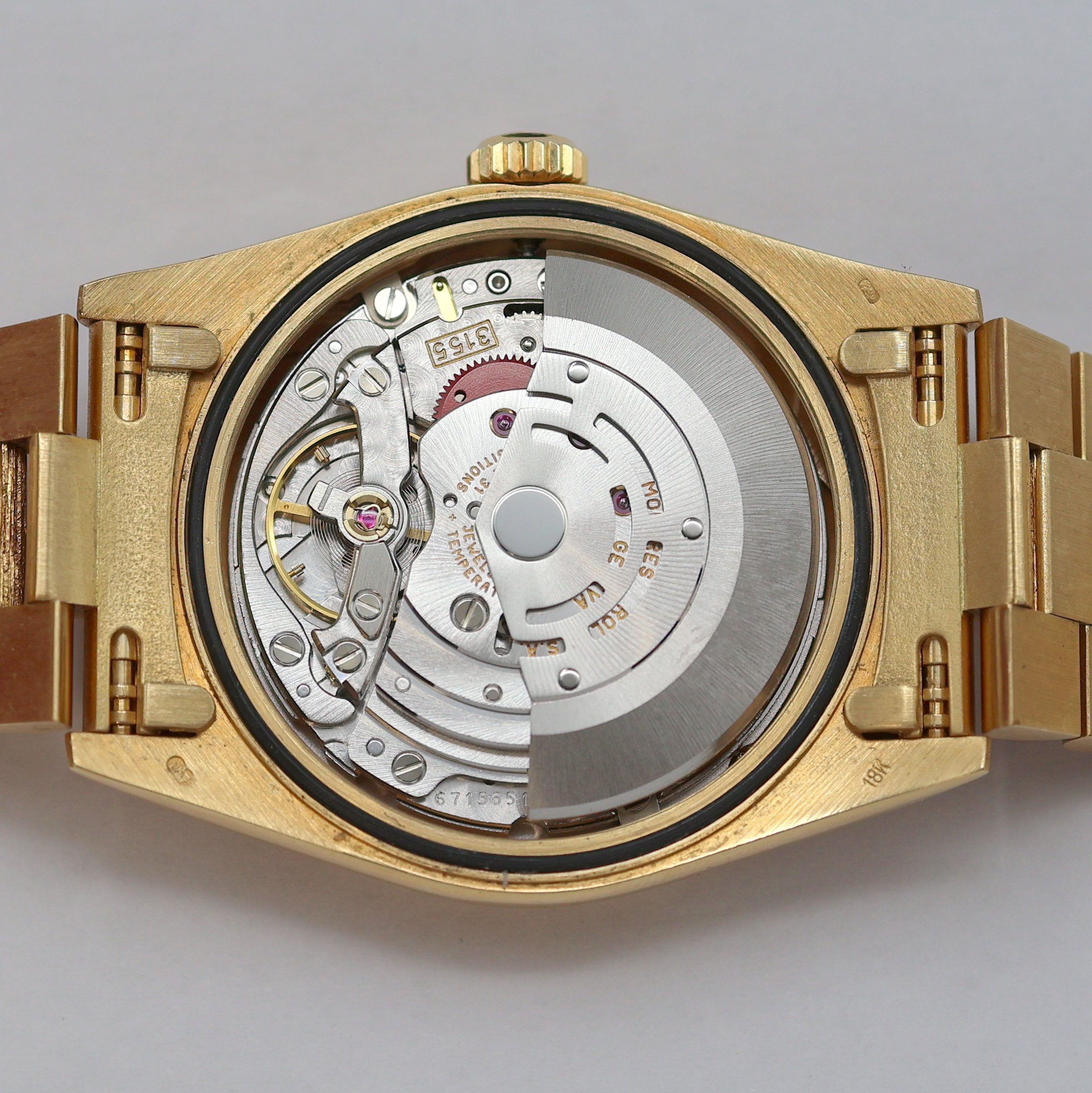 Detail h: ROLEX selten gut erhaltene Oyster Perpetual Day-Date Herrenarmbanduhr in GG 750/000 Referenz 18248, Schweiz verk. lt. beil. Zertifikat 03/1995, ...