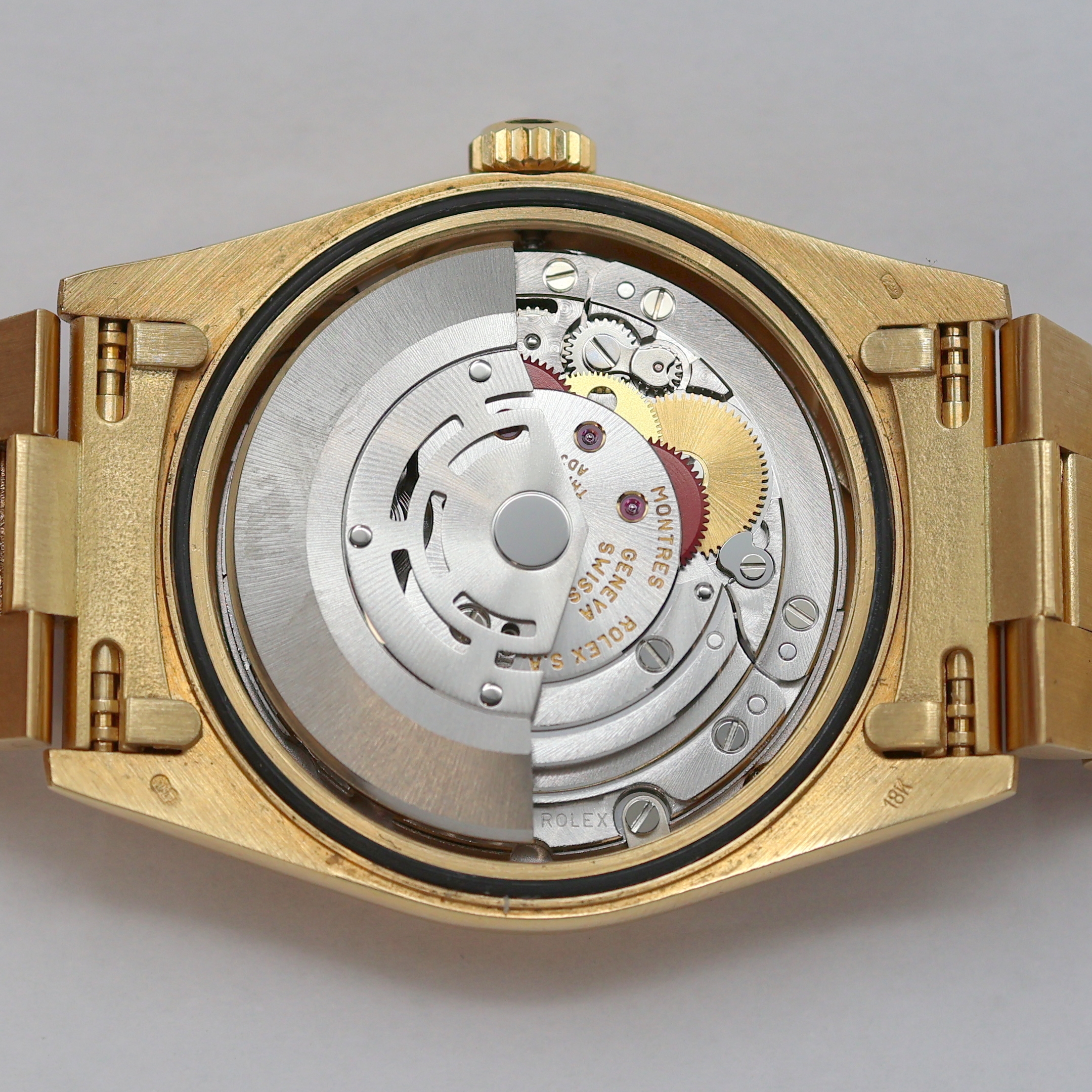 Detail i: ROLEX selten gut erhaltene Oyster Perpetual Day-Date Herrenarmbanduhr in GG 750/000 Referenz 18248, Schweiz verk. lt. beil. Zertifikat 03/1995, ...