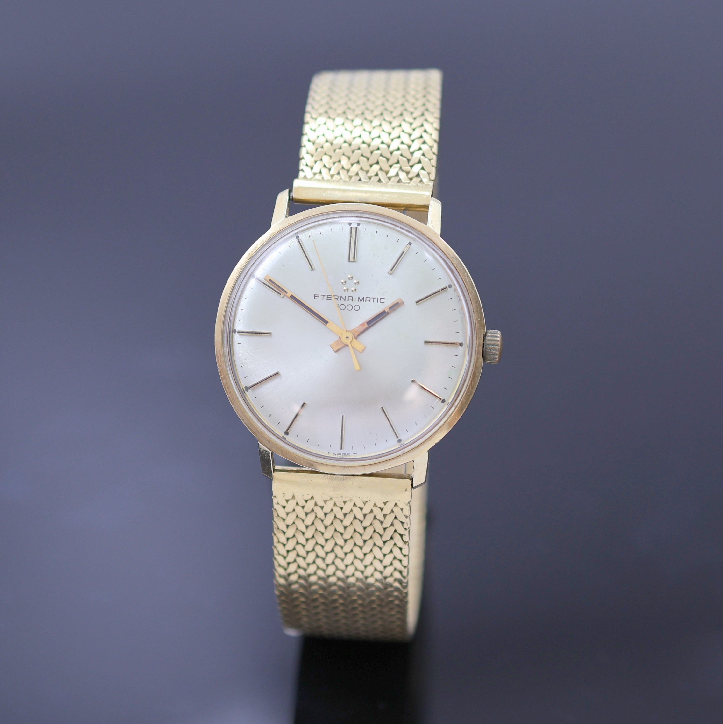 Image 26987511 - ETERNA-MATIC 1000 Herrenarmbanduhr in GG 585/000 Referenz 645VT am GG 750/000 Band, ...