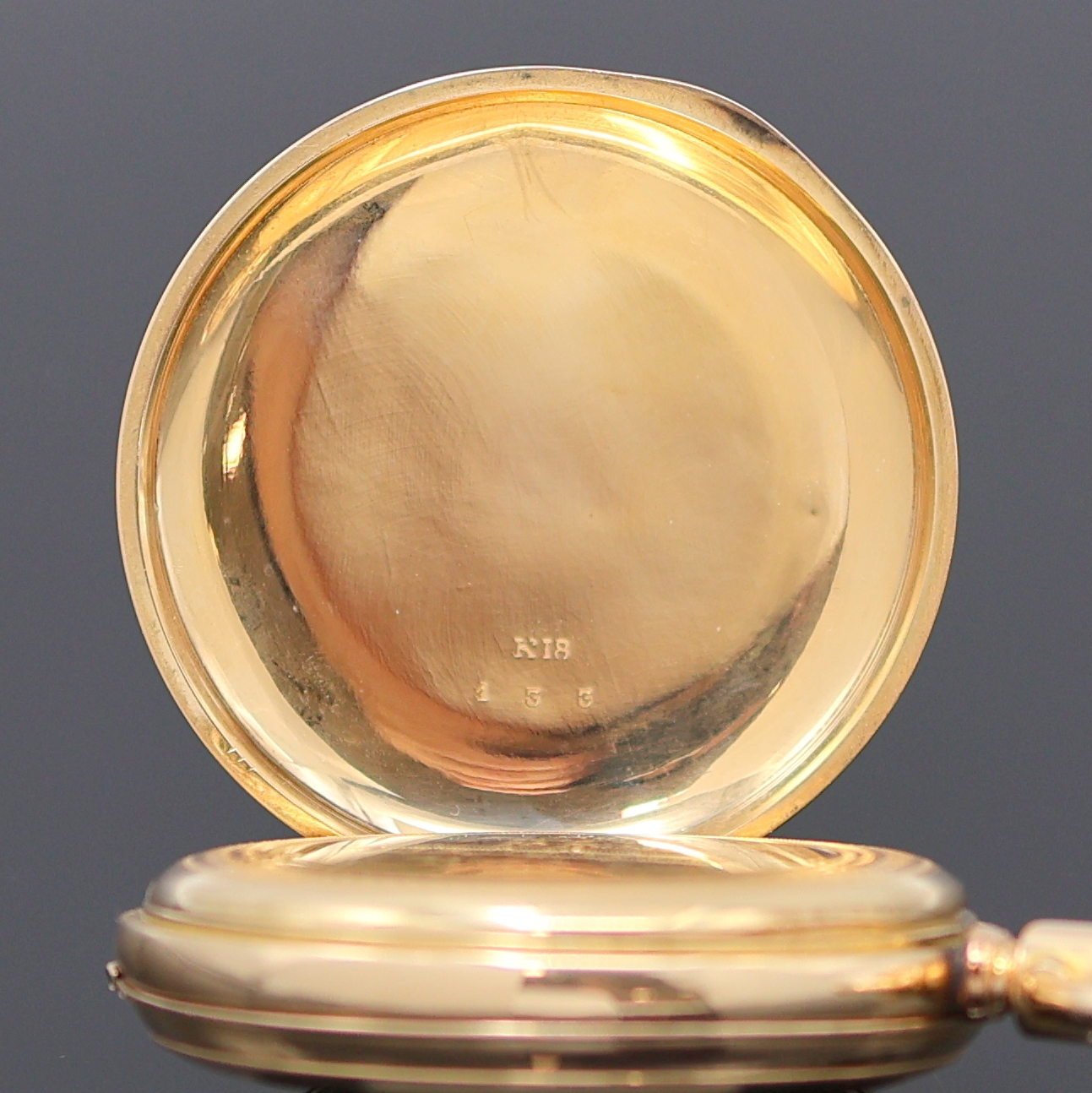 Detail e: PATECK & Co. GENEVE Savonette Herrentaschenuhr in RG 750/000 No. 133, Schweiz um 1890, aufw. grav. und guill. 3-Deckel Goldgeh., Saturnring-Bügel, ...
