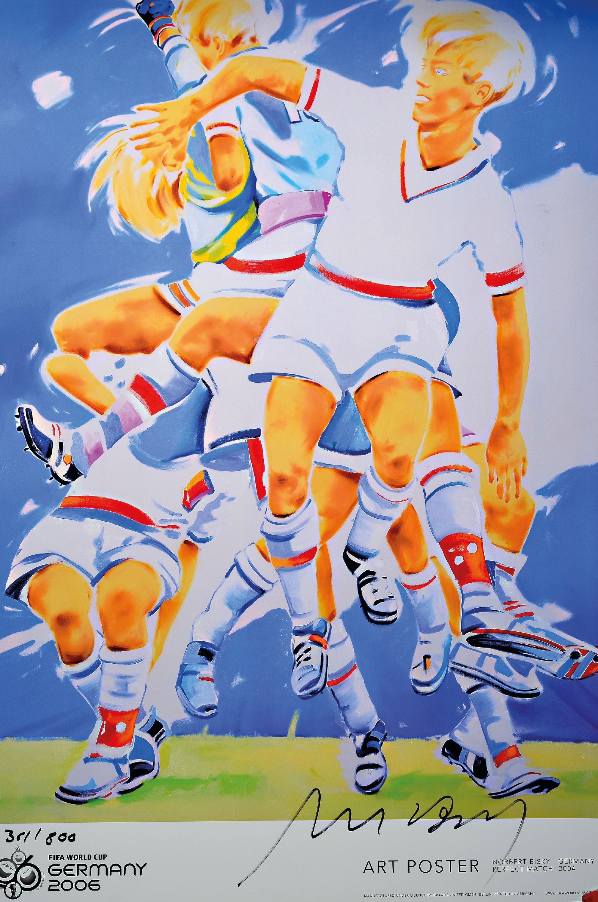 Detail a: 4 Fifa World Cup Art Poster/Plakate, NorbertBisky, Markus Lüpertz, Sarah Morris, WM 2006, alle in einer 800er Auflage, alle handsigniertund num. ca. ...