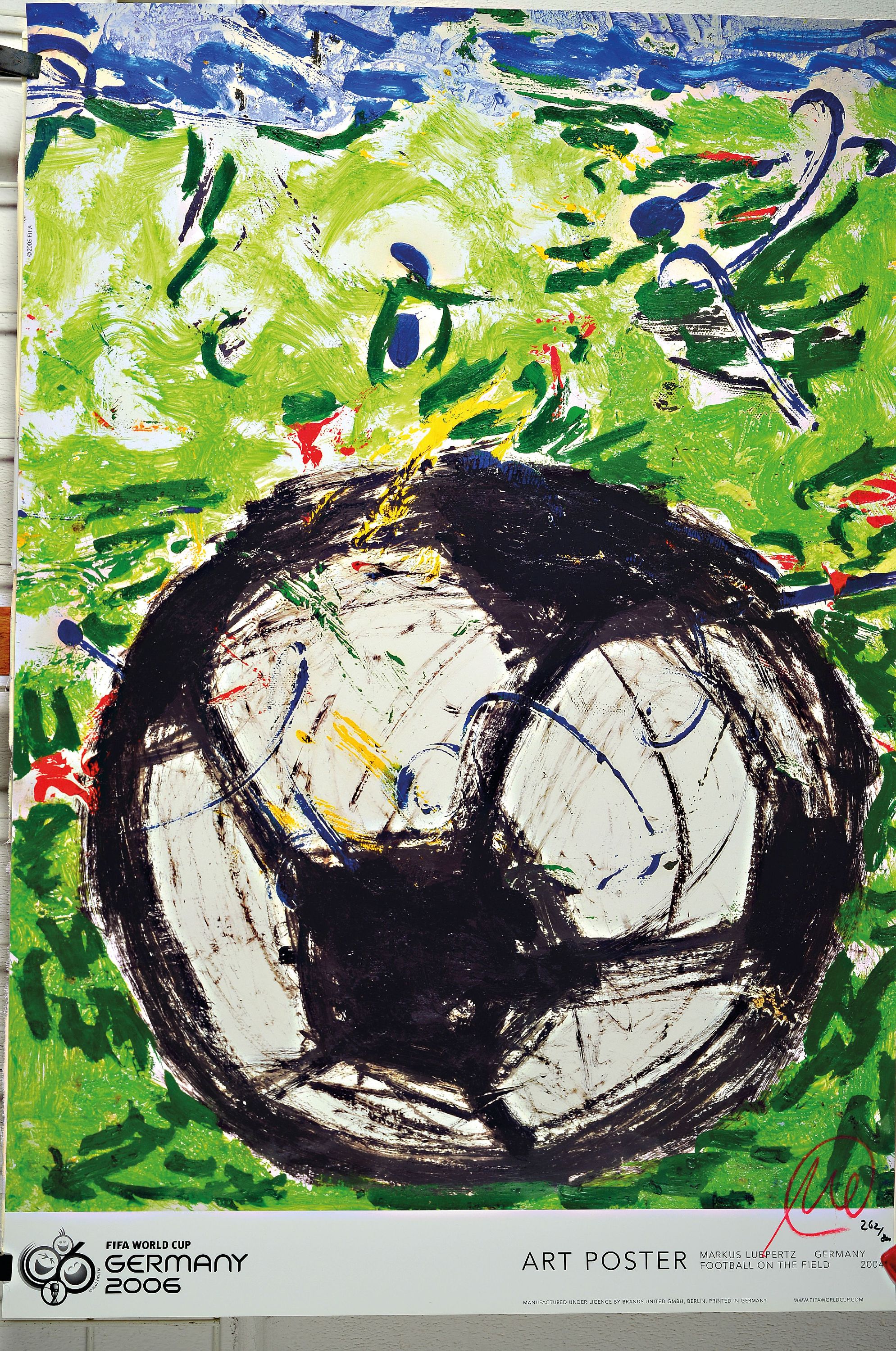 Detail k: 4 Fifa World Cup Art Poster/Plakate, NorbertBisky, Markus Lüpertz, Sarah Morris, WM 2006, alle in einer 800er Auflage, alle handsigniertund num. ca. ...