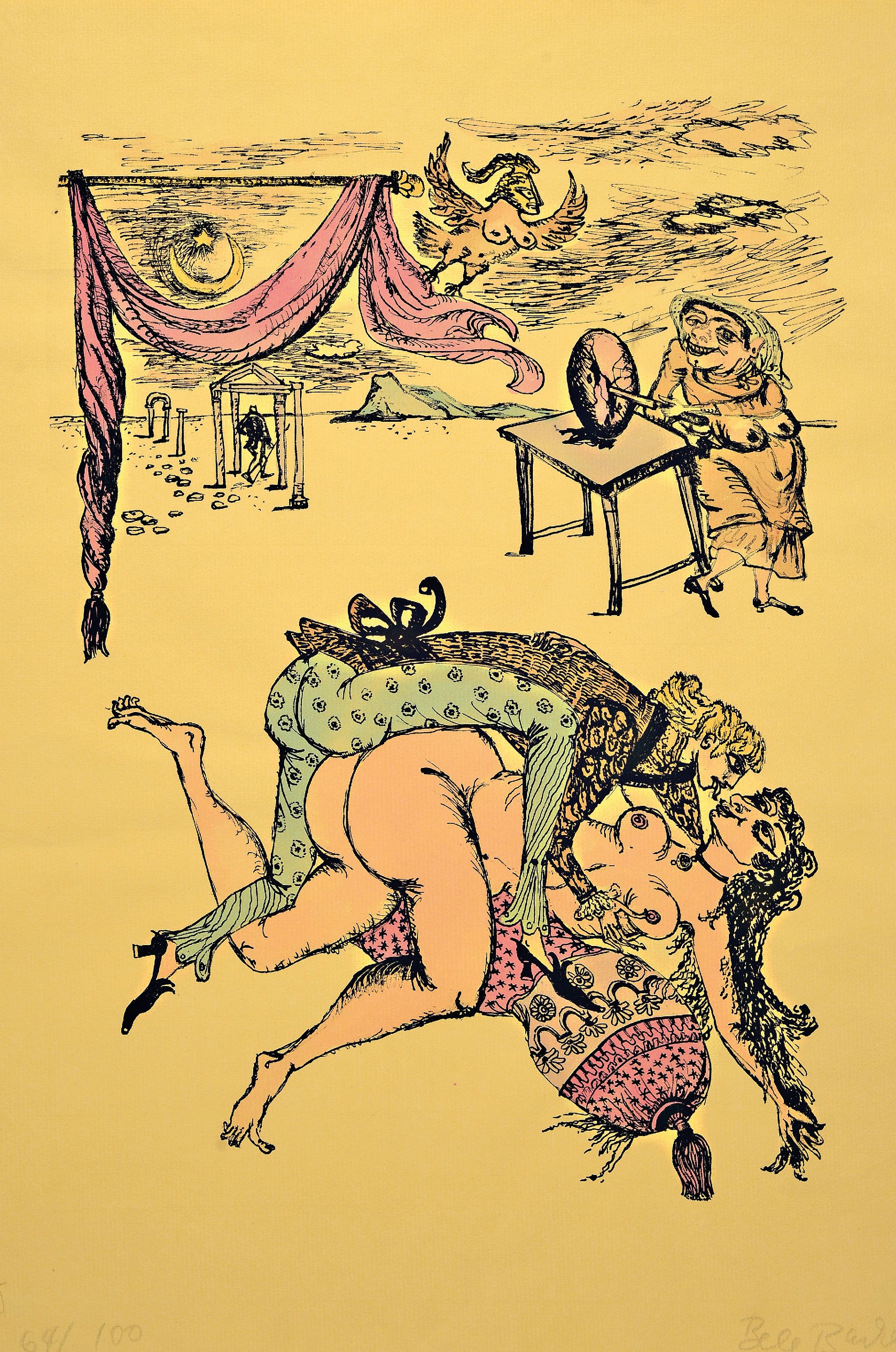 Detail k: Bele Bachem, 1916-2005, Lithographie 64/100, signiert, Gebrauchsspuren ., ca. 52x42 cm