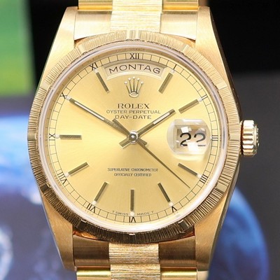 26987506b - ROLEX selten gut erhaltene Oyster Perpetual Day-Date Herrenarmbanduhr in GG 750/000 ...