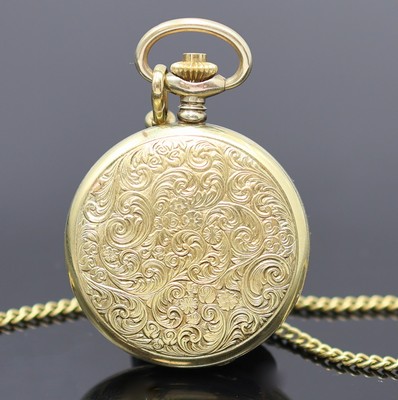 26987512b - ANKER vergoldete kleine Taschenuhr an Kette in GG 585/000, Deutschland um 1970, ...