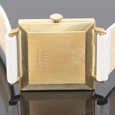 26987573d - DUGENA Precision quadratische Armbanduhr in GG 585/000, Schweiz um 1965, Handaufzug, ...