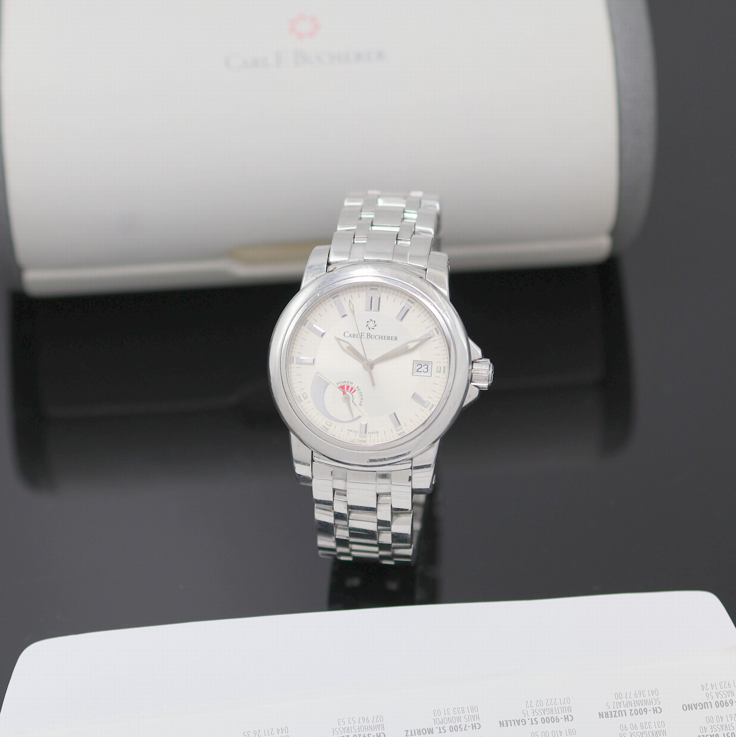 Image 26987645 - CARL F. BUCHERER Armbanduhr Patravi in Stahl Referenz 10616.08, Schweiz um 2006, ...