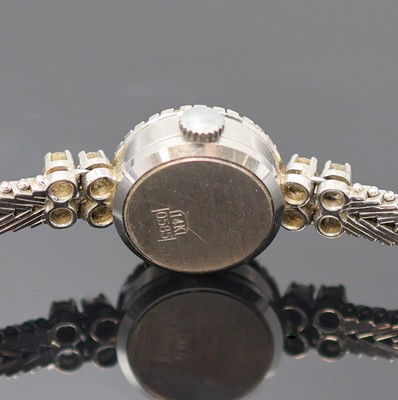 26987661d - RENZ diamantbesetzte Damenarmbanduhr in WG 585/000, Schweiz um 1965, Handaufzug, 2-tlg. ...