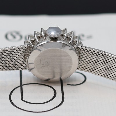 26987662d - METEOR diamantbesetzte Damenarmbanduhr in WG 585/000, Schweiz um 1975, Handaufzug, ...