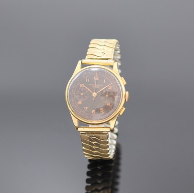 Image CHRONOGRAPHE SUISSE Armbandchronograph in RoseG 750/000, Schweiz um 1950, Handaufzug, ...