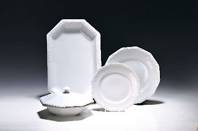 Image Tafelservice, Rosenthal, Maria, weiß, Porzellan, 10 Speiseteller, 5 Suppenteller, ein ...