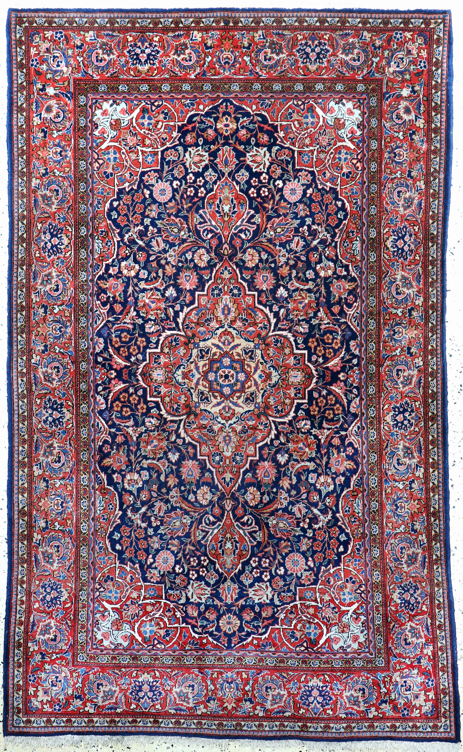 Keschan Kork alt, Persien, Anfang 20.Jhd, Korkwolle auf Baumwolle, ca. 210 x 130 cm, Mottenfraß, EHZ: 2