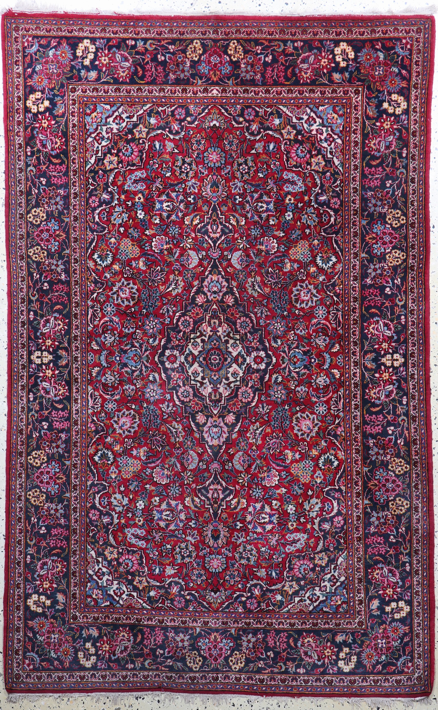 Keschan alt, Persien, Mitte 20.Jhd, Wolle auf Baumwolle, ca. 210 x 133 cm, Mottenfraß, EHZ: 2