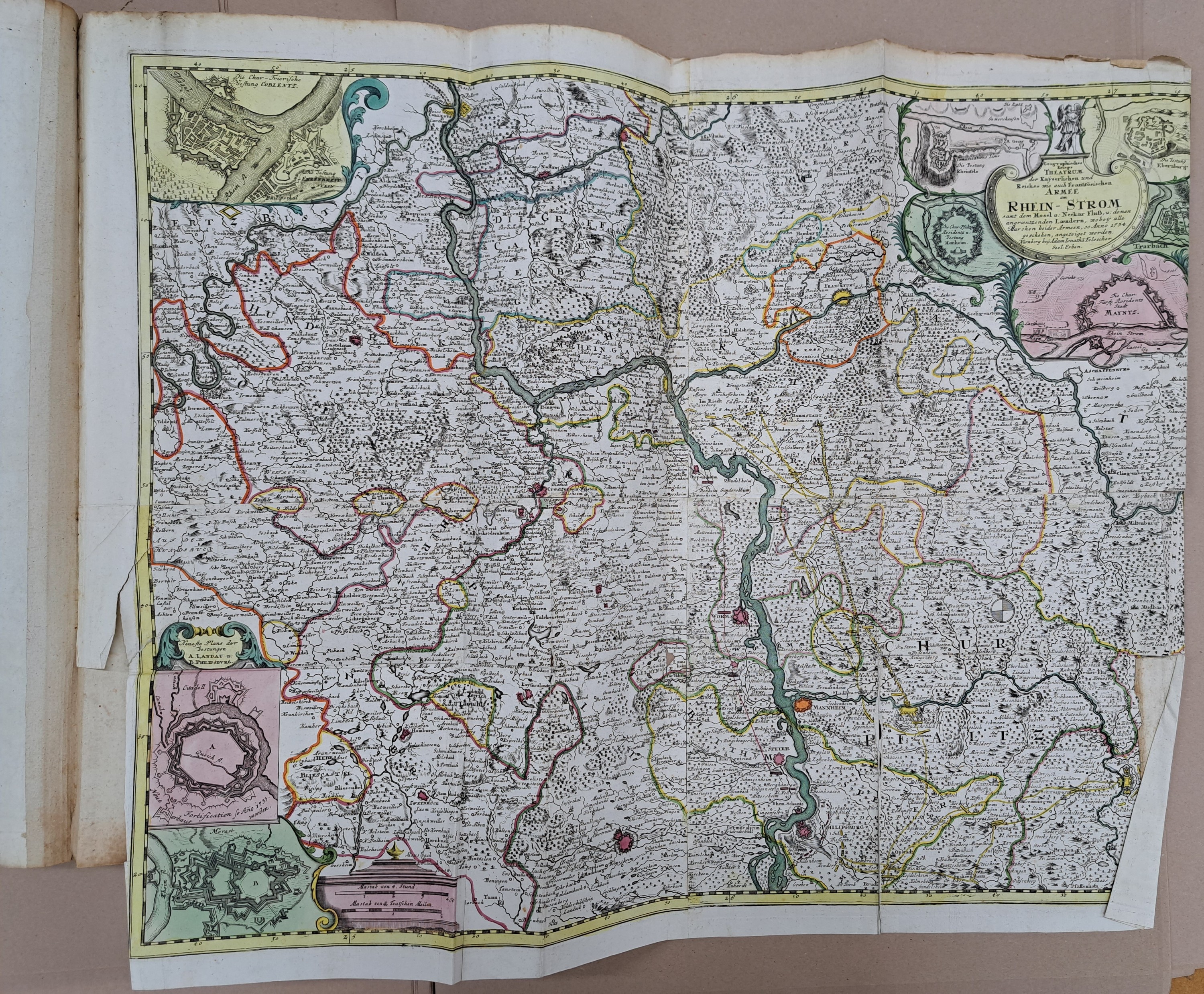 Detail e: Atlas Geographicus: Johann Baptist Homann (1664-1724), Nürnberg, 1720-50, 82 gebundene Karten und 21 ungebunden/eingelegte Karten; alle Welt ...