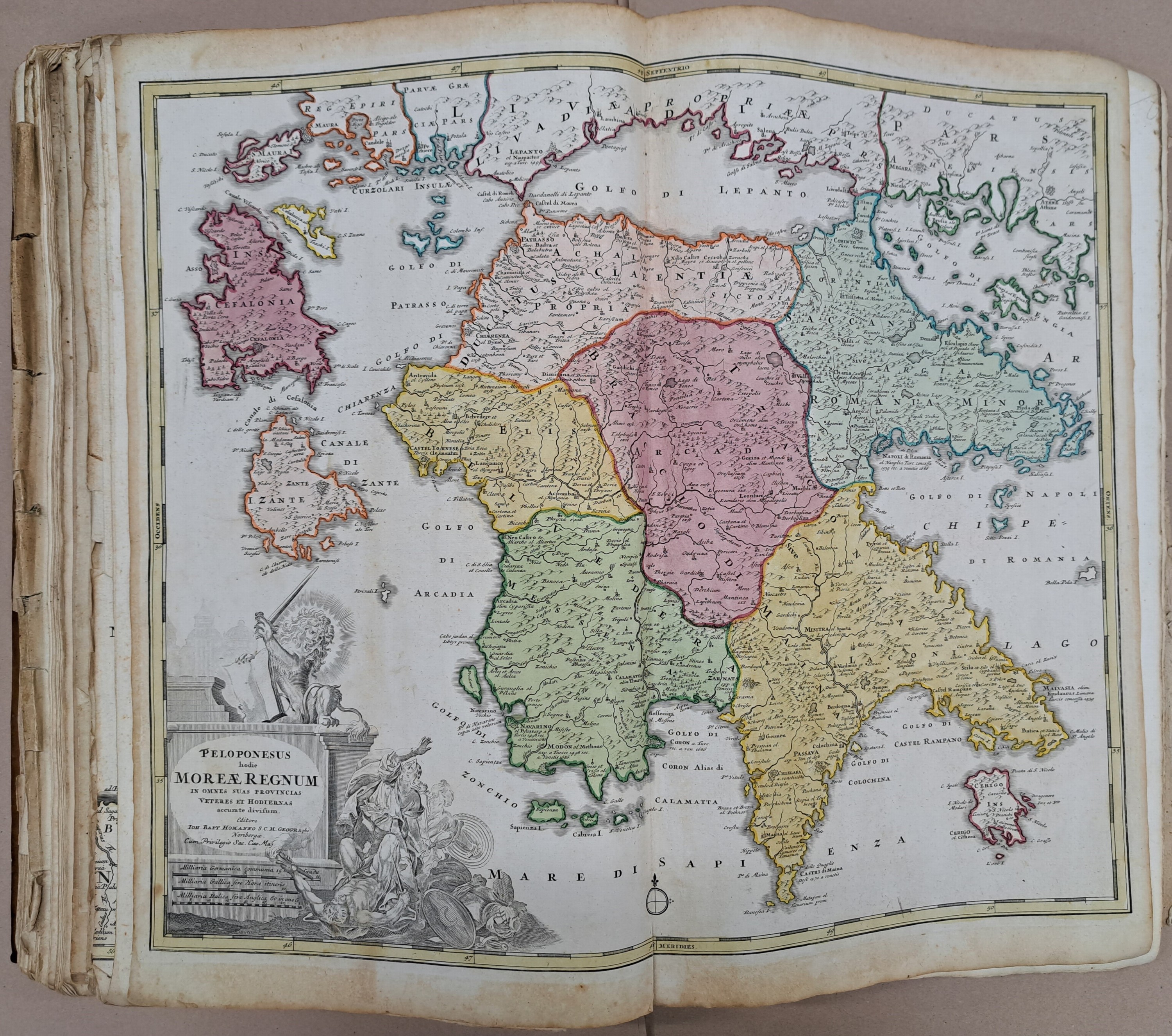 Detail i: Atlas Geographicus: Johann Baptist Homann (1664-1724), Nürnberg, 1720-50, 82 gebundene Karten und 21 ungebunden/eingelegte Karten; alle Welt ...