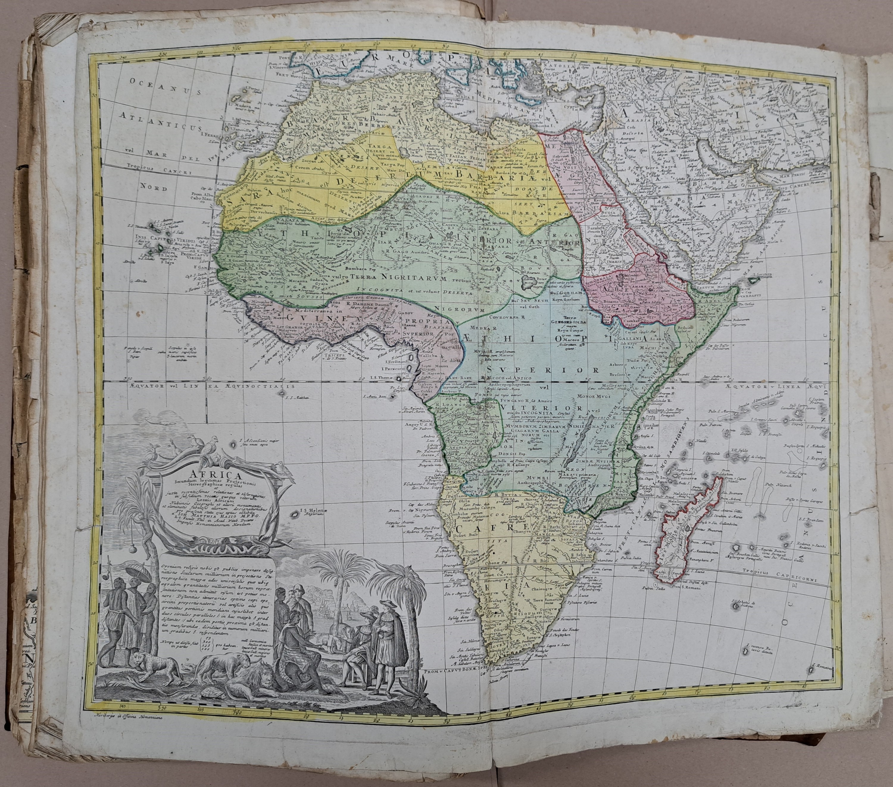 Detail k: Atlas Geographicus: Johann Baptist Homann (1664-1724), Nürnberg, 1720-50, 82 gebundene Karten und 21 ungebunden/eingelegte Karten; alle Welt ...
