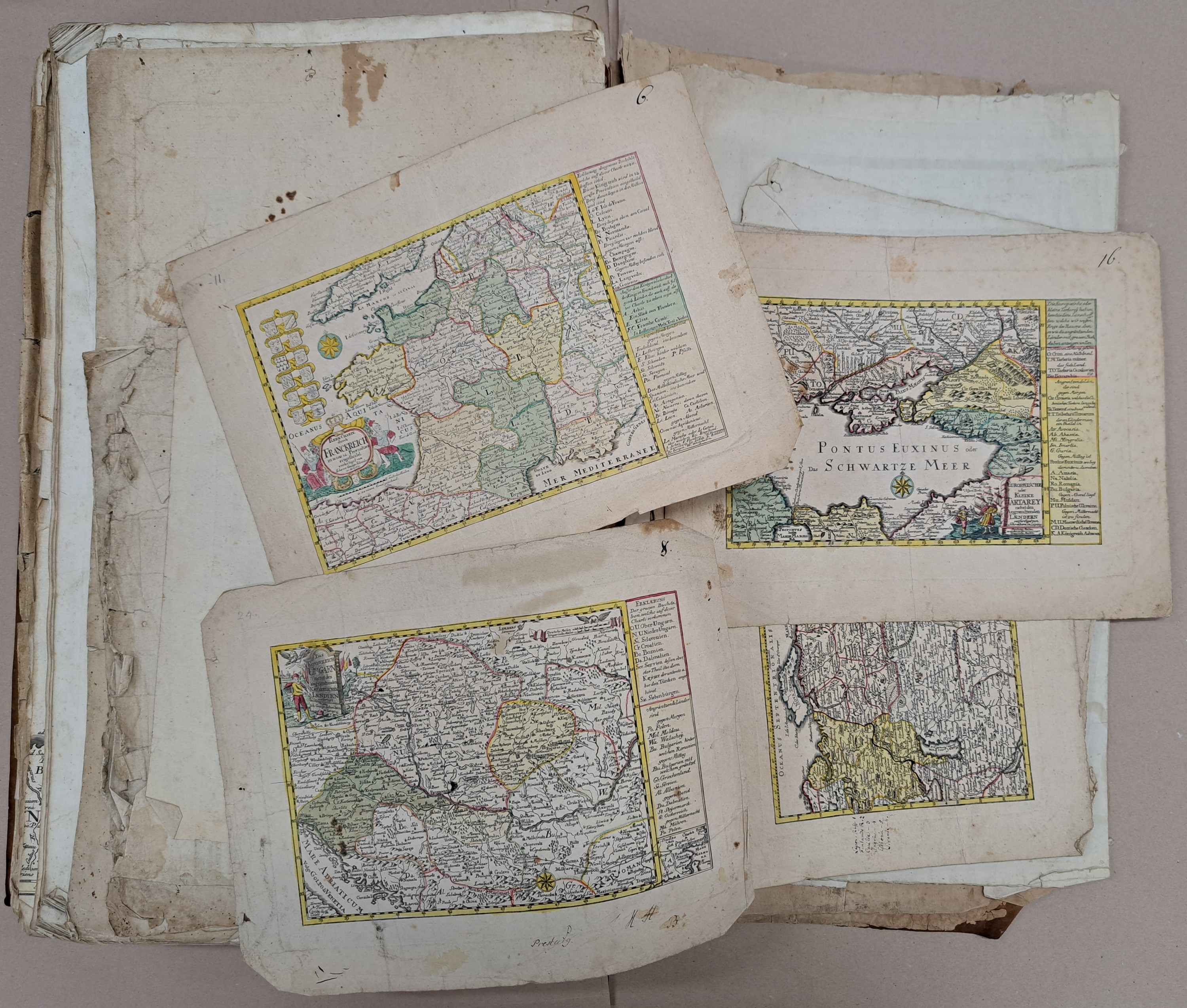 Detail l: Atlas Geographicus: Johann Baptist Homann (1664-1724), Nürnberg, 1720-50, 82 gebundene Karten und 21 ungebunden/eingelegte Karten; alle Welt ...
