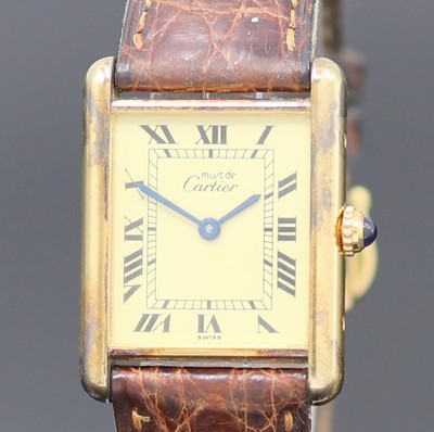 26987731a - CARTIER Damenarmbanduhr Tank Vermeil Referenz 590005, Schweiz um 1990, quarz, 2-teil. ...