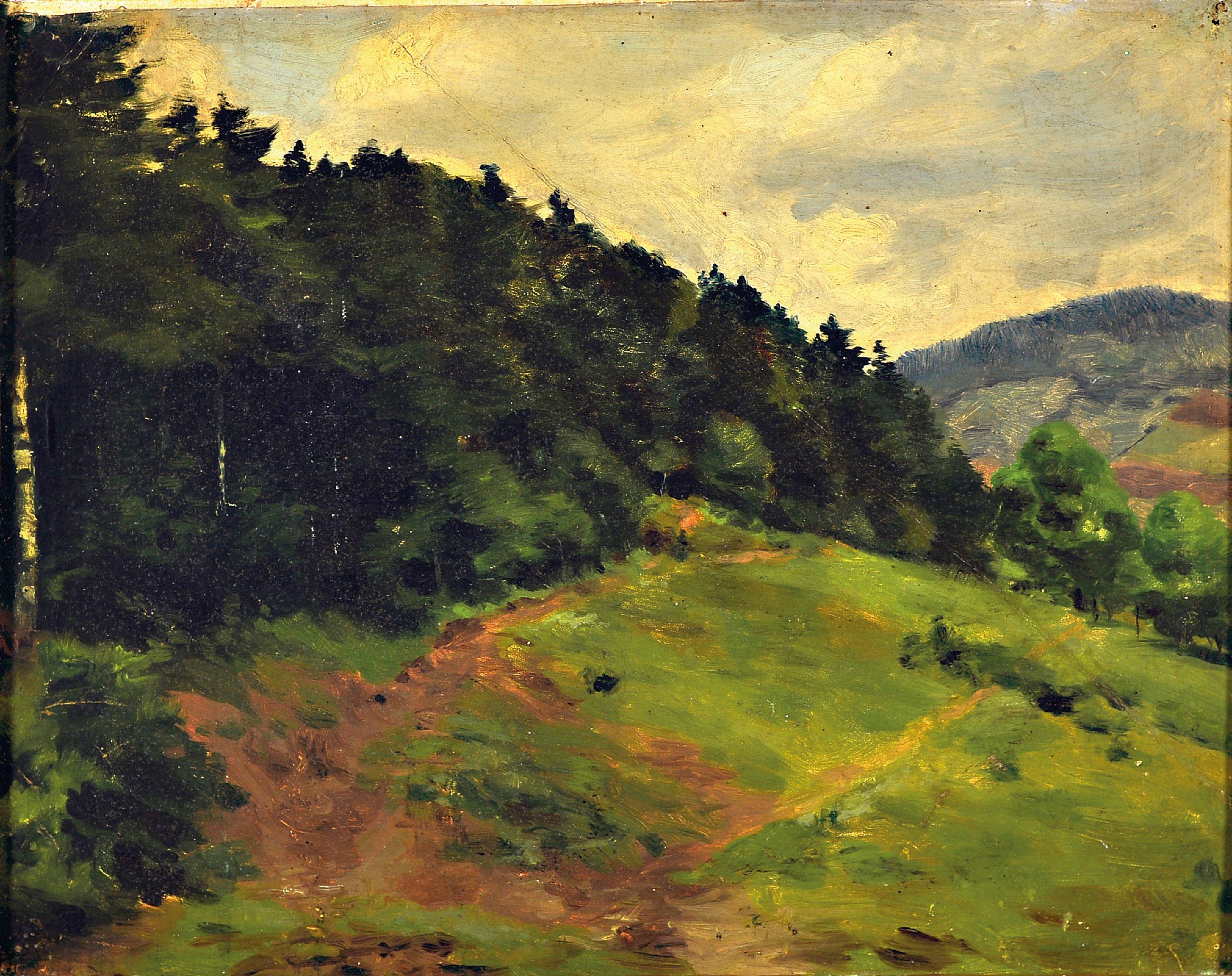 Image 26987888 - Theodor Esser, 1868 Bonn-1937 Karlsruhe, Schwarzwaldlandschaft, Öl/Karton, unsigniert, ...