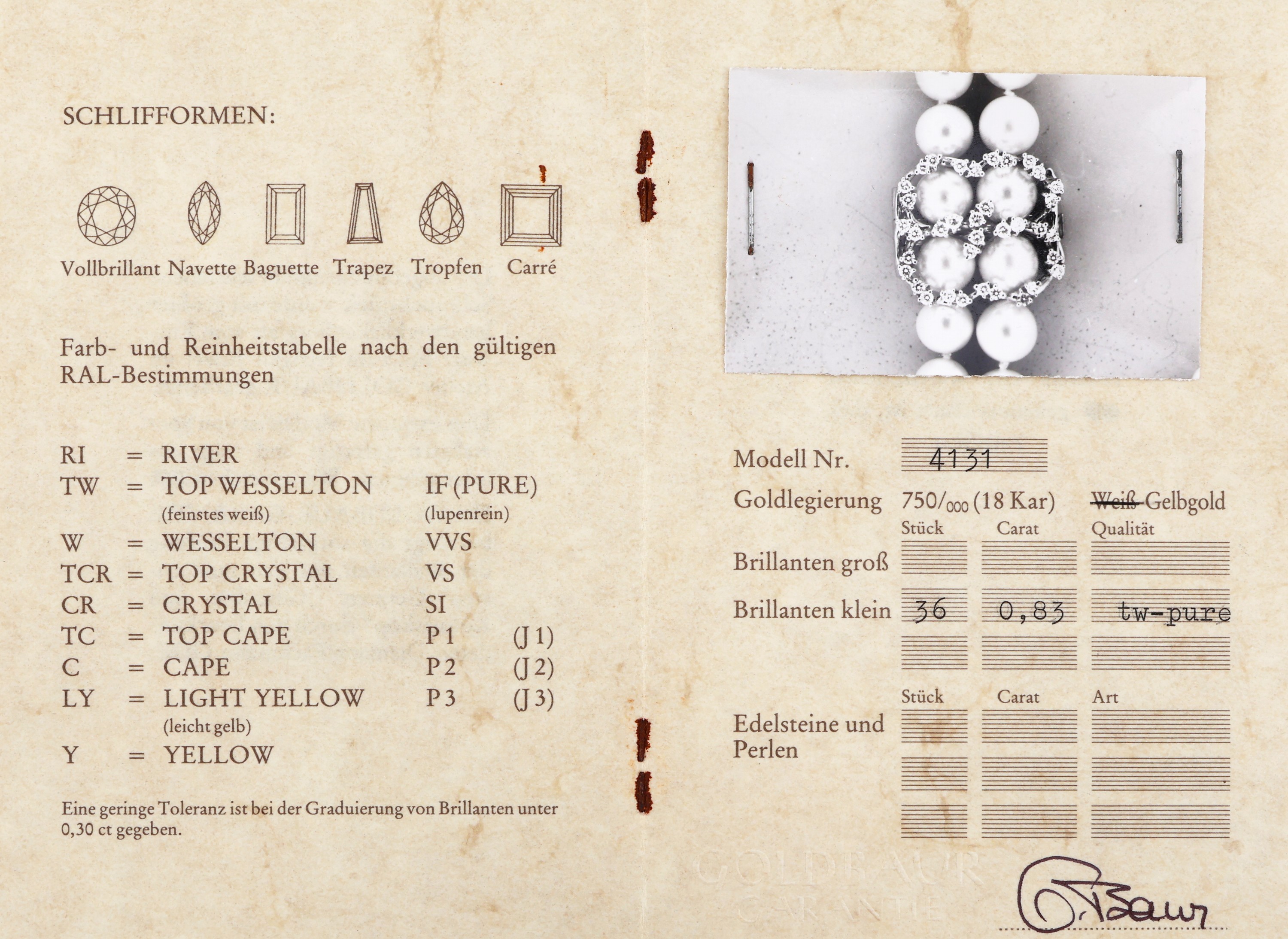 Detail a: 18 kt Gold GOLDBAUR Brillant-Kettenverkürzer, GG 750/000, abstrakt florale Gestaltung, 36Brillanten zus. ca. 0.83 ct feines Weiß/lupenrein (lt. ...