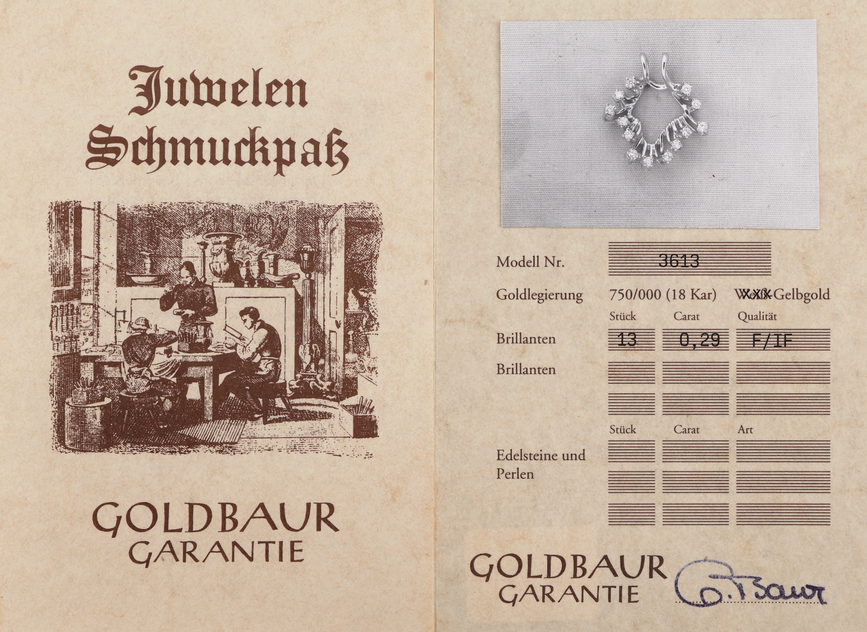Detail a: 18 kt Gold GOLDBAUR Rhodochrosit-Brillant- Anhänger, GG 750/000, 3-tlg., 1 x mit 3 Rhodochrosit-Kugeln, D. ca. 6,9, 5.2 und 4.5mm, kl. Brillant ca. ...