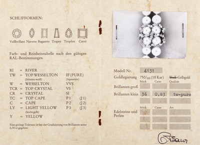 26987889a - 18 kt Gold GOLDBAUR Brillant-Kettenverkürzer, GG 750/000, abstrakt florale Gestaltung, ...